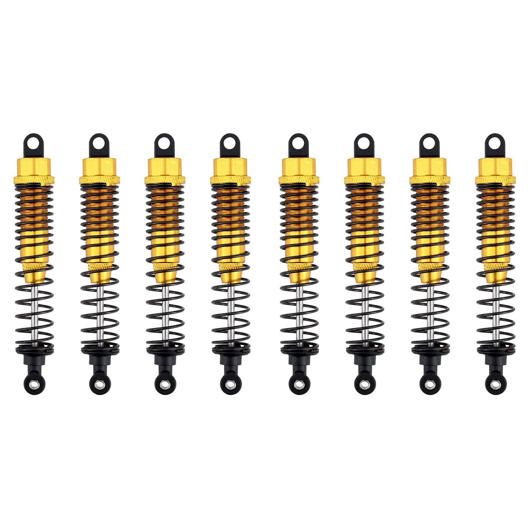

8pcs Shock Absorber 108mm Aluminum Alloy Front Rear Assembly Spring Damper Suspension for 1/10 P RC Car Yellow жовтий