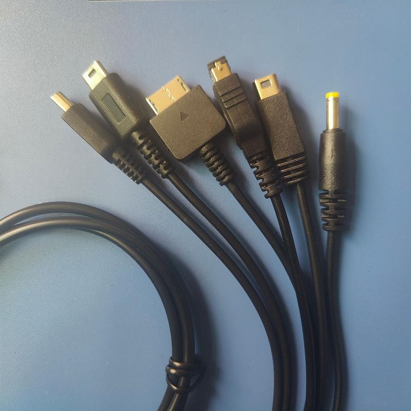Type C Female 6 In 1 Charging Cable Multi Plug Power Cord Universal Charger Wire For Game Console Portable Device
