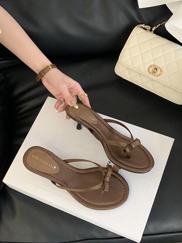 Fashion Low Shoes Rome Fabric Hoof Heels PU Silk Shoes Low Silk Hoof Heels Rome Fabric