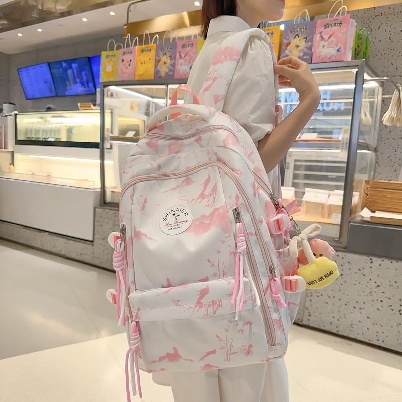 Студенческий школьный рюкзак женский большой вместимости с принтом рюкзак для учеников — фото 6