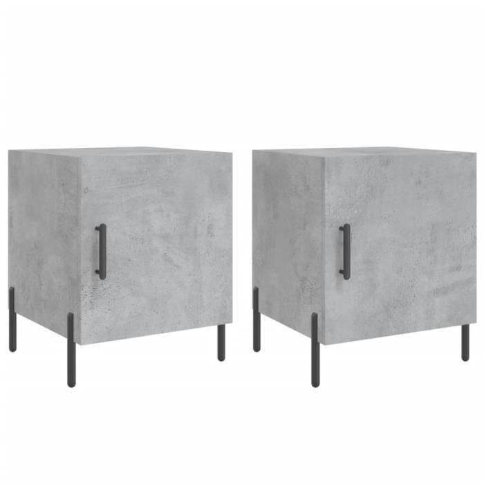 VidaXL Bedside Tables 2 Pcs Concrete Grey 40x40x50 Cm Engineered Wood 827589