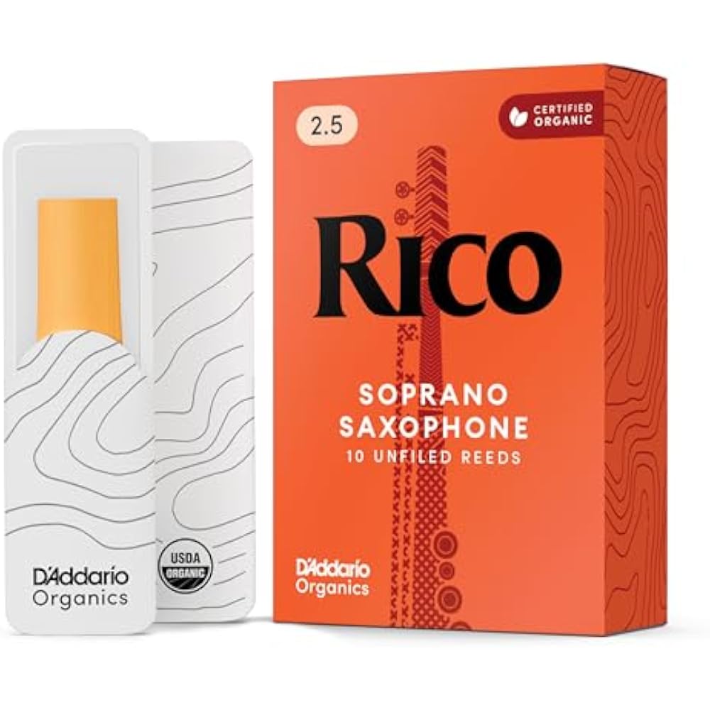 D Addario WoodWinds Daddario Reed for Soprano Saxophone RICO RIA1025 [Hardness: 2.5] Pack of 10 [...