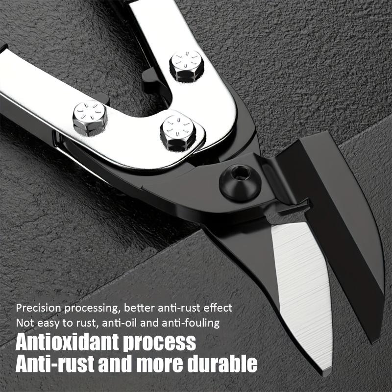 Heavy-Duty Tin Snips - Cr-V Steel Metal Cutter for Thin Steel Plates, Ergonomic Anti-Slip Grip, Light Gray/Black
