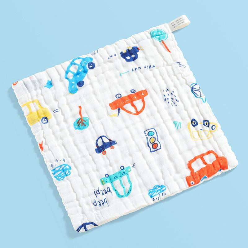 Six-Layer Baby Cotton Gauze Towel - Soft, Cute Print, Multipurpose for Face and Saliva