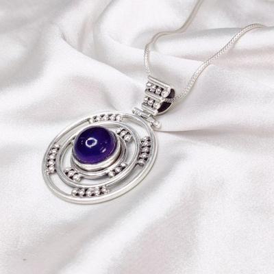 Amethyst Gemstone Necklace, Handmade Jewelry, Designer Necklace, Boho Jewelry, Silver Charm Jewelry, 925 Sterling Silver