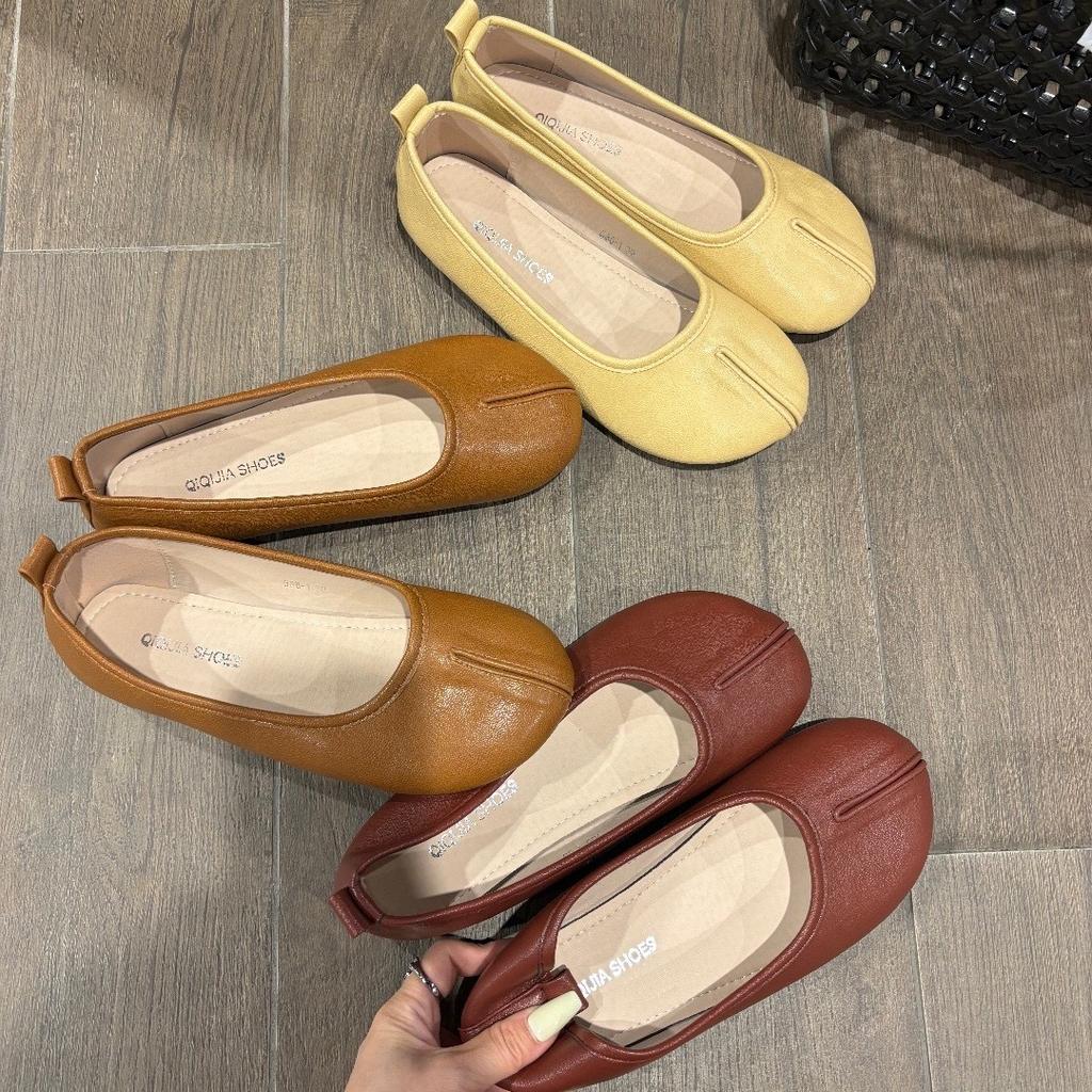 New pedal single shoes shallow mouth pig's trotters versatile 2025 soft sole casual fashion Doudou grandma flat women's shoes