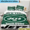 3pcs Custom Name Jets Helmet Bedding Set Includes 1 Duvet Cover & 2 Pillowcases for All Seasons Dormitory Home Decor Christmas gifts