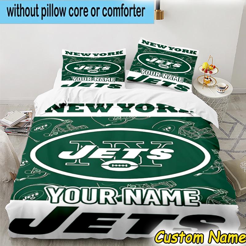 3pcs Custom Name Jets Helmet Bedding Set Includes 1 Duvet Cover & 2 Pillowcases for All Seasons Dormitory Home Decor Christmas gifts