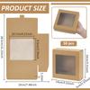 50Pcs Square Foldable Creative Cardboard Box Gift Box with Window Tan 14x14x5cm