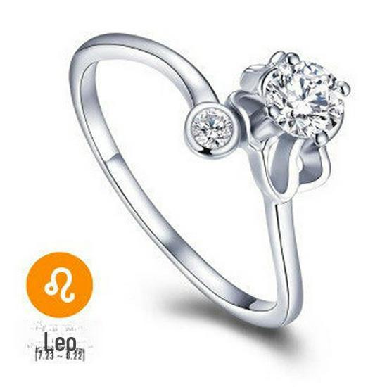 Weihua Koreanischer Sternzeichen-Zirkonring: Retro-Stil im europäischen und amerikanischen Stil, versilbert, verstellbar, für Frauen oder Paare.