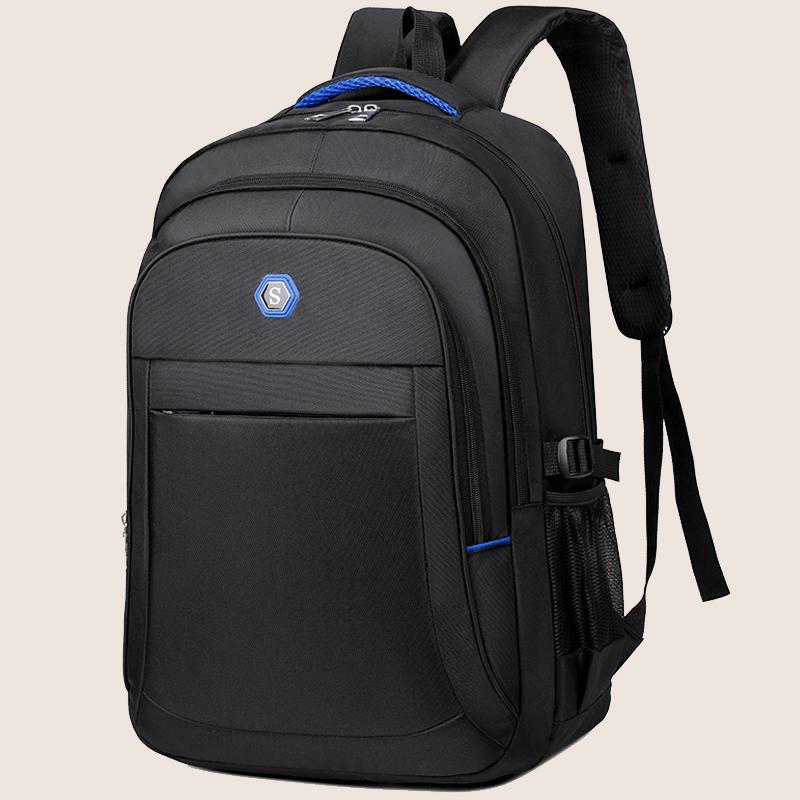 Rucsac studențesc de mare capacitate, rucsac casual de culoare uni, material Oxford, rucsac nou pentru bărbați, rucsac simplu multifuncțional