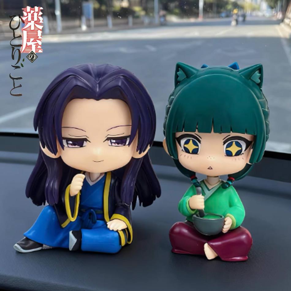 Q Version Maomao Jinshi Kawaii Sitting Mini Figure Anime Desktop Car Ornament Collectible Model Toy From Apothecary Diaries