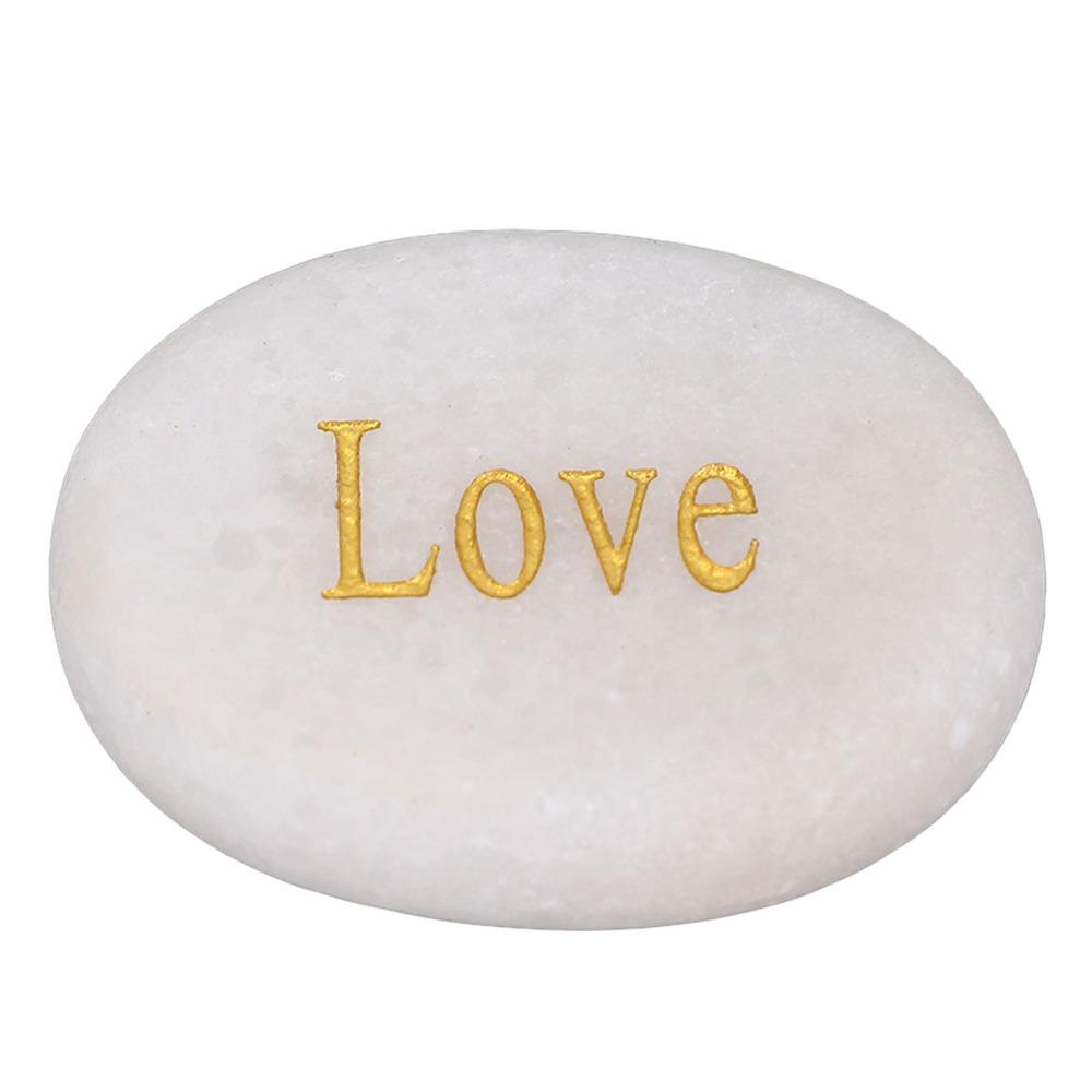 1pcs Inspirational Words Worry Stone Oval Shape Crystal Stone Decorative Pocket Rock Meditation