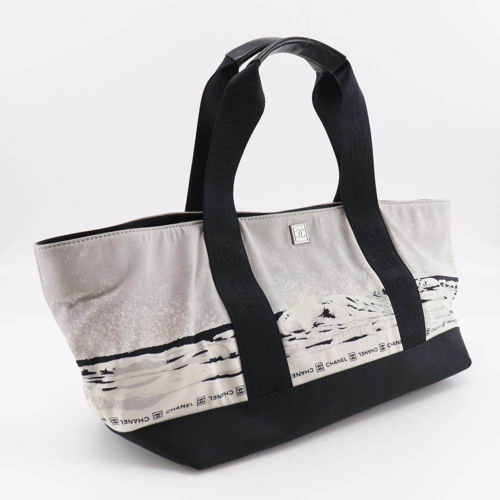 Chanel High Summer Handbag Sports Line Black Nylon Women Used