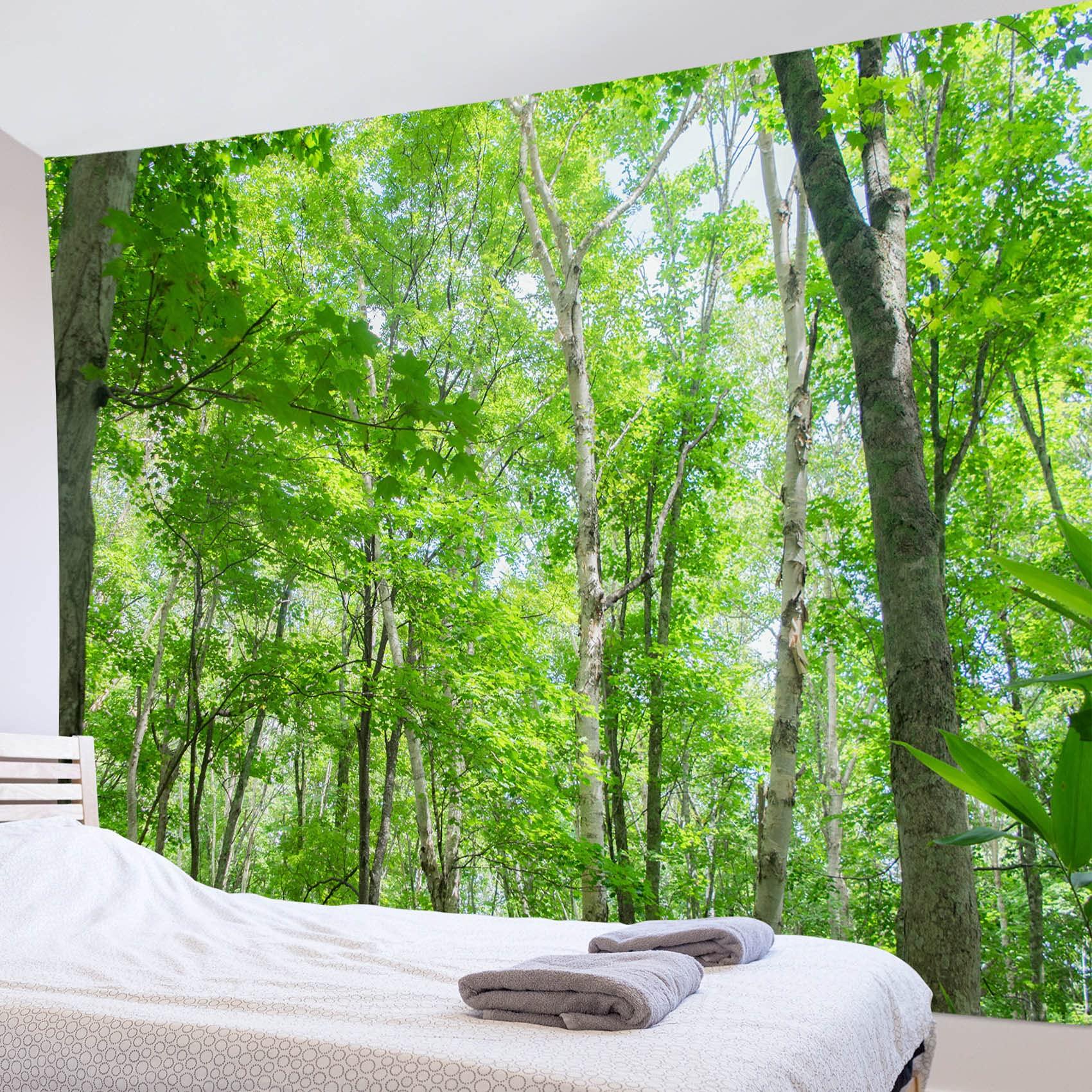 

LB Декор для естественного ландшафта Настенный подвесной Дерево Лес Декоративная ткань Стильное украшение стен Интерьер Современный Многофункциональный Тканевый постер Вечеринка