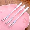 2Pcs Household 2-prong Appetizer Cake Fruit Western Small Fork Kitchen Accessory