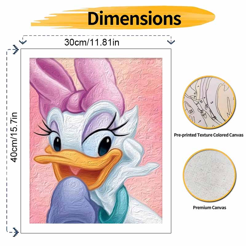Disney Daisy Duck Oil Paint by Numbers Painting Kit Handmade Diy Home Decor Gifts Wall Art Canvas Picture Crafts for Room Decor 130