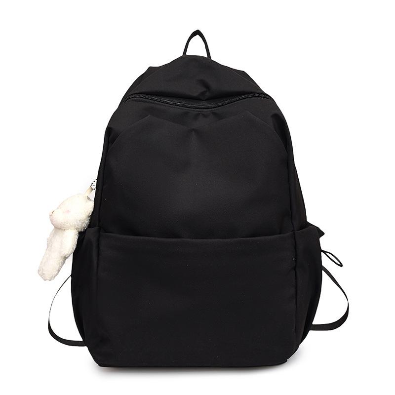 Schoolbag new versatile solid color large-capacity backpack women's schoolbag male college student junior high school student casual computer bag