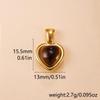 Exaggerated Geometric Tiger Eye Stone Pendant Necklace In Stainless Steel