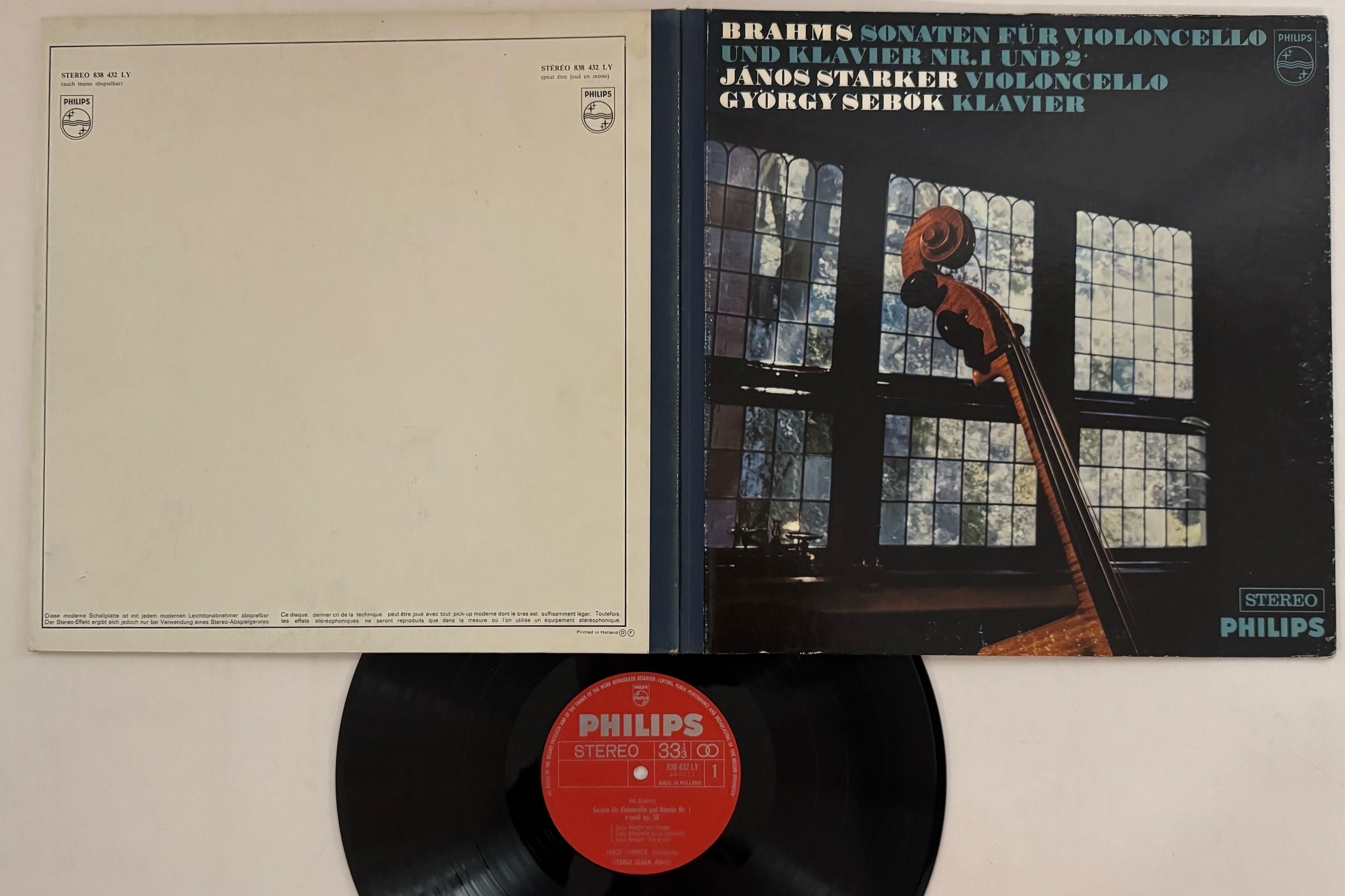 

LP Record JANOS STARKER GYORGY SEBOK Brahms Sonate Fur Violoncello Und K 838432LY PHILIPS Netherland Classical Used