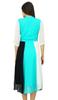 Bimba Womens Classic Mandarin Collar Shift TriColor Midi Summer Chic Dresses