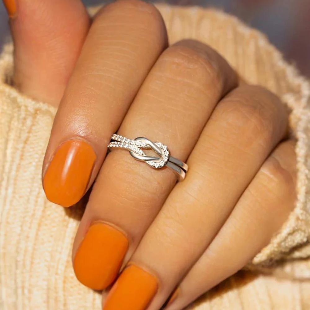 

Уникальные кольца из стерлингового серебра 925 пробы с узлом для женщин, вечные свадебные украшения, элегантные повседневные аксессуары 9