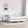 VidaXL Cadre de lit et tête de lit blanc 200x200 cm bois de pin massif, sommier, cadre de lit double, cadre de lit en bois 3306292