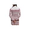 Adidas Round Neck Pullover Pattern Print All Over Brand Logo Embroidery Knit Sweater Women Sweater Light-Deep-Red HG8213
