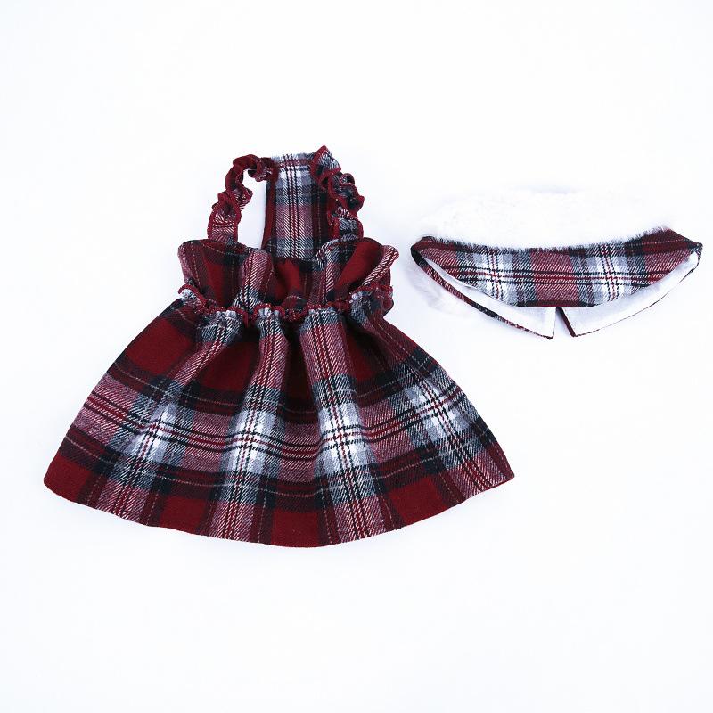 Plaid Dress & Cloak Set for Pets - Christmas/Winter Collection