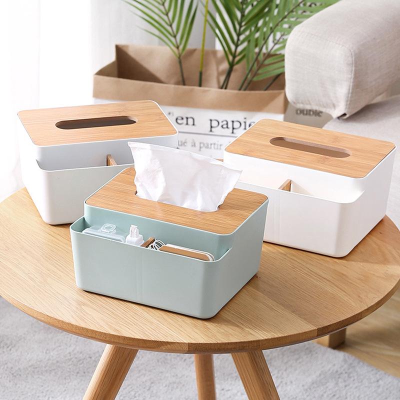 Desktop Tissue Box Holder for Facial Tissues and Napkins, Tabletop Dispenser