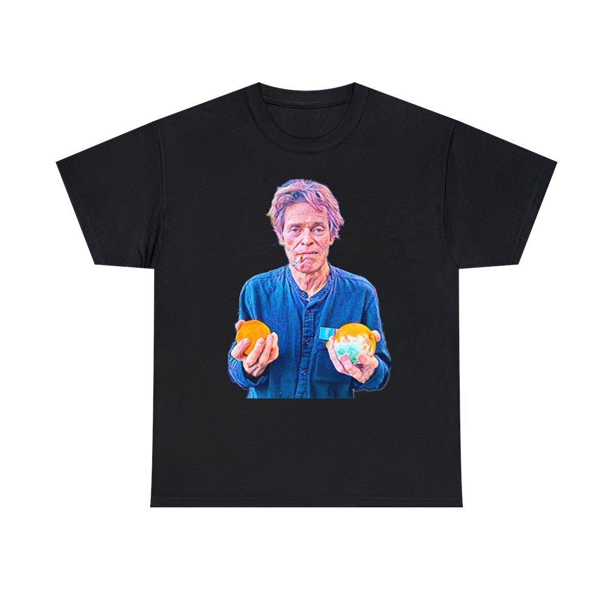 Willem Dafoe Graphic Print Oranges Fall Aesthetic Unisex Heavy Cotton T- Unisex T-Shirt L