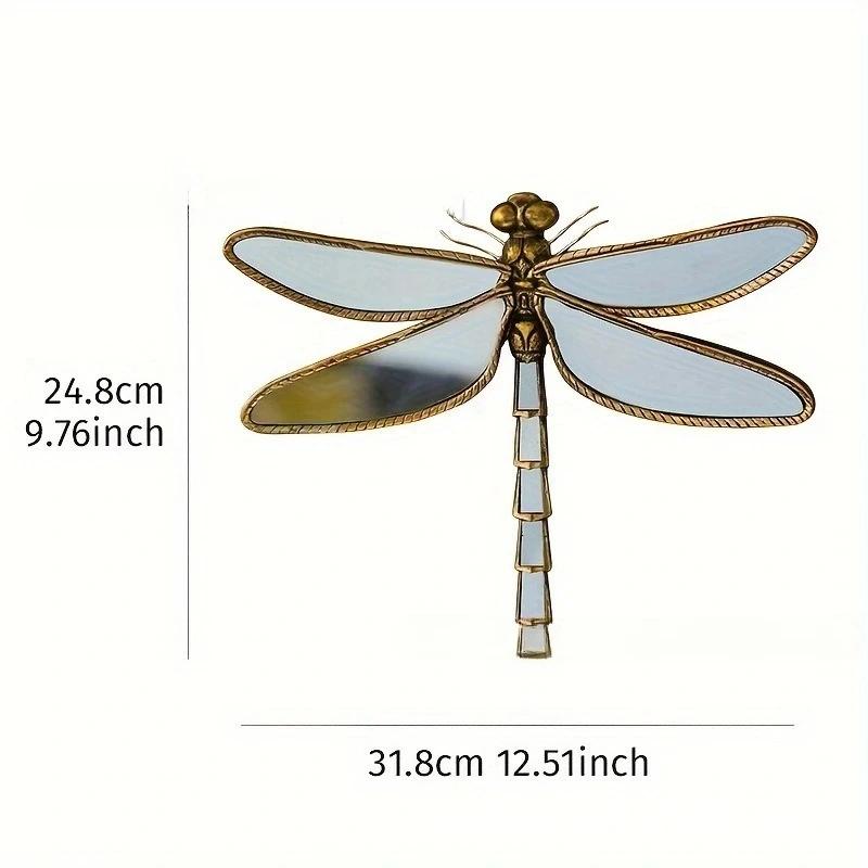 Retro Luxury Insect Wing Resin Butterfly Dragonfly Pendant Living Room TV Background Mirror Wall Hanging Ornaments Crafts