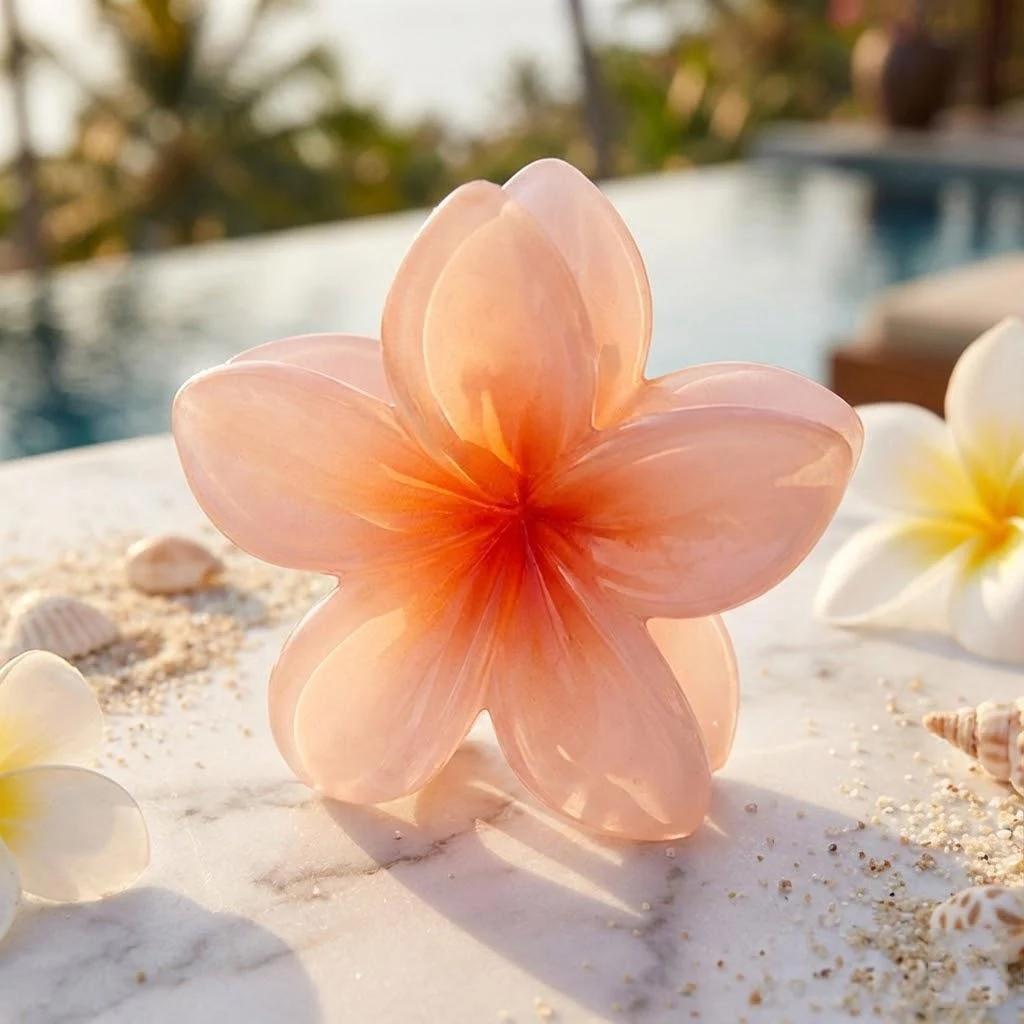 

Gradient Flower Acrylic Hair Clips for Women Girls Sweet Ponytail Shark Hairpin Barrettes Cute Summer Hair Accessories помаранчевий