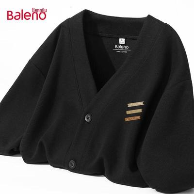 Baleno Men's American Retro Knitted Hooded Cardigan Sweatshirt