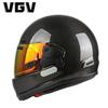 Ultra-Light Carbon Fiber Full Face Motorcycle Helmet Adults Lightweight Retro Style With Removable Visor