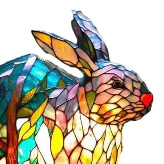 Retro Stained Resin Animal Table Lamp Vintage Style Animal Shaped Bedside Lamp Small Decorative Night Light for Bedroom Nursery Home Decoration