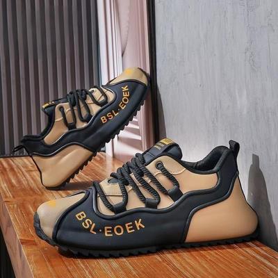 Sohlen Schuhe neue Frühling und Herbst Leder Oberfläche Sport Freizeit Jugend Flachboden Papa Trendige Schuhe Wasserdicht und verschleißfest