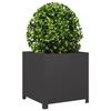VidaXL Planter Black 50x50x50 Cm Steel, Planter, Patio Planter, Flower Box, Outdoor Planter, Box To 851213