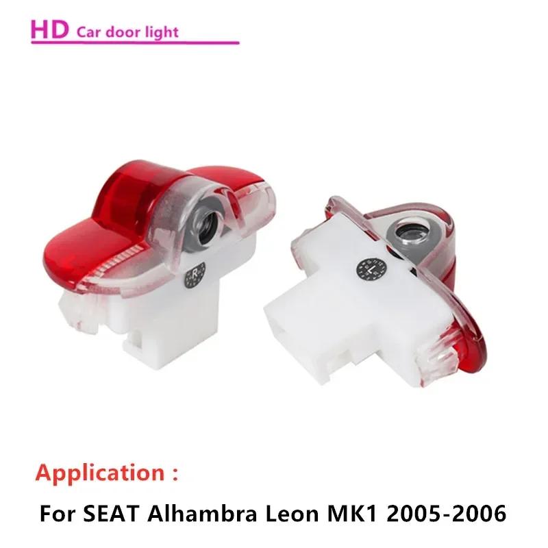 2 Stück LED-Emblem Autotürlicht Luces Projektorlampen Zubehör für SEAT MK1 2005 2006 FR Alhambra Leon