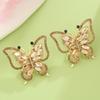 Korean Style Fashion Butterfly Jewelry With Dazzling Rhinestones For Casual Wear