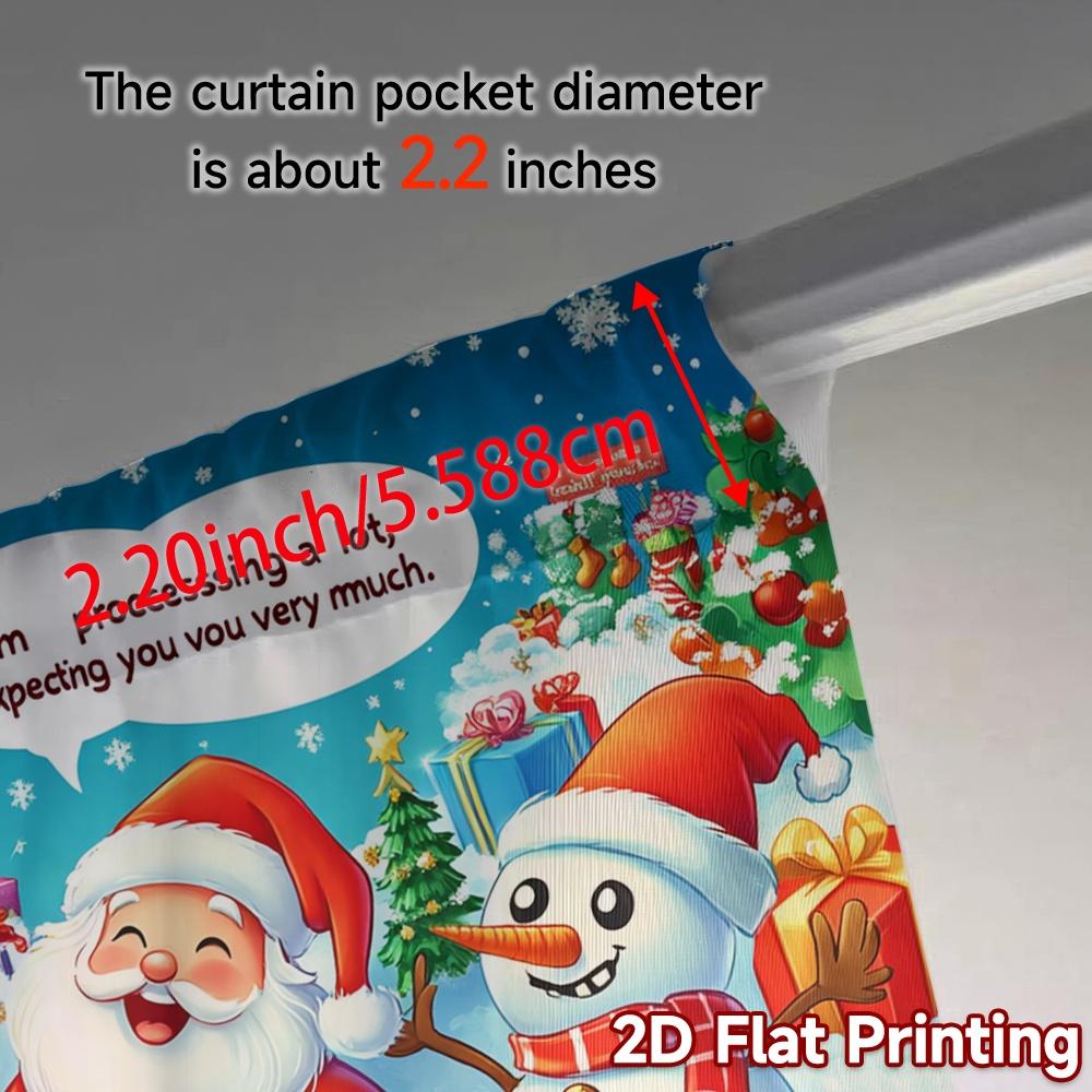 2pcs,Curtains Christmas Ski Resort Modern Curtain Fabric Yarn Curtains Thermal Insulation, and Room Darkening Functions Suitable