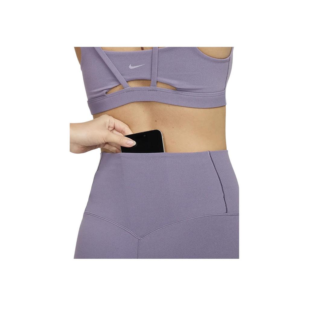 Nike Zenvy Air Series Solid Quick-Dry High-Waisted Casual Comfortable Cycling Pants Women Bottoms Deep-Purple FN3157-509