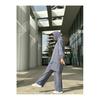 Women's Hooded Zippered Sleeves Elastic Wide Leg Pants Suit