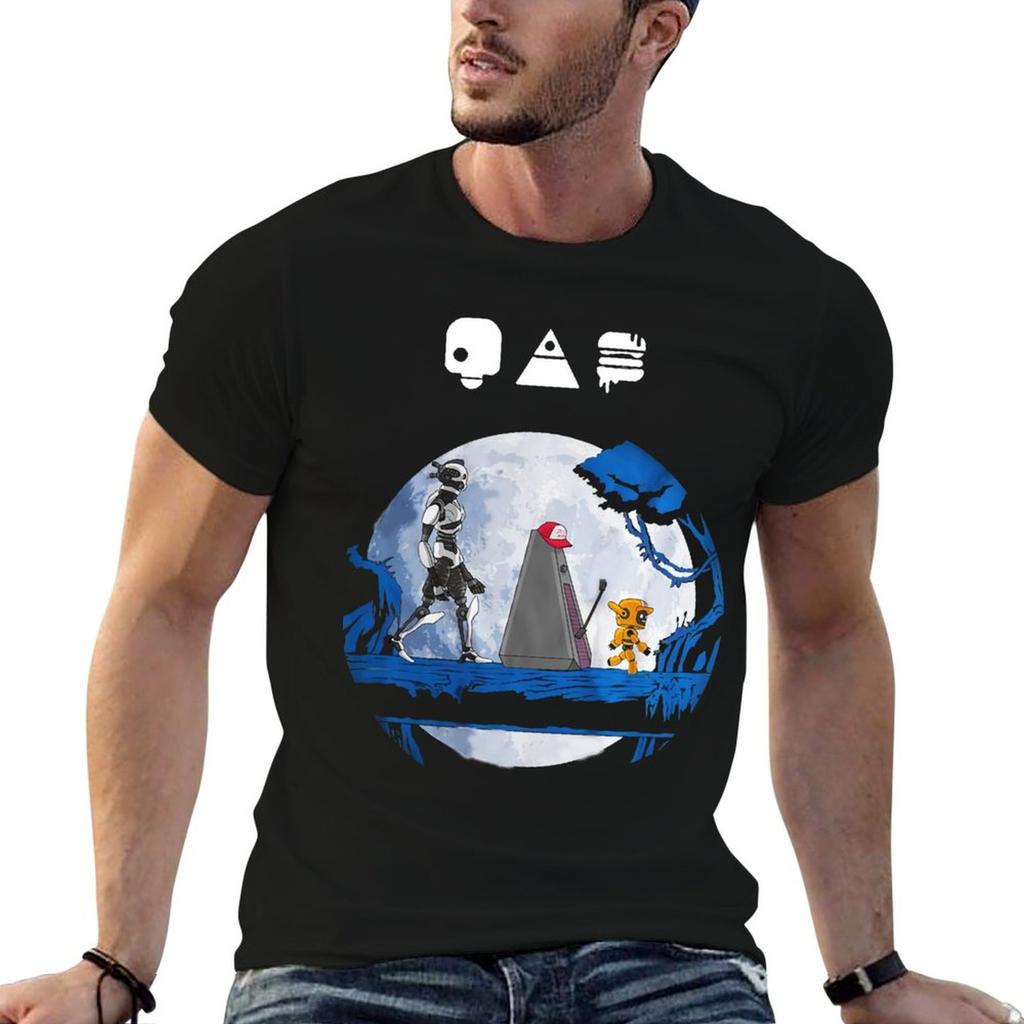 Love Death And Robots Three Robots Maglietta Nera in Cotone Semplice per Unisex Pacco Maglietta Unisex Maglietta Pesante in Cotone