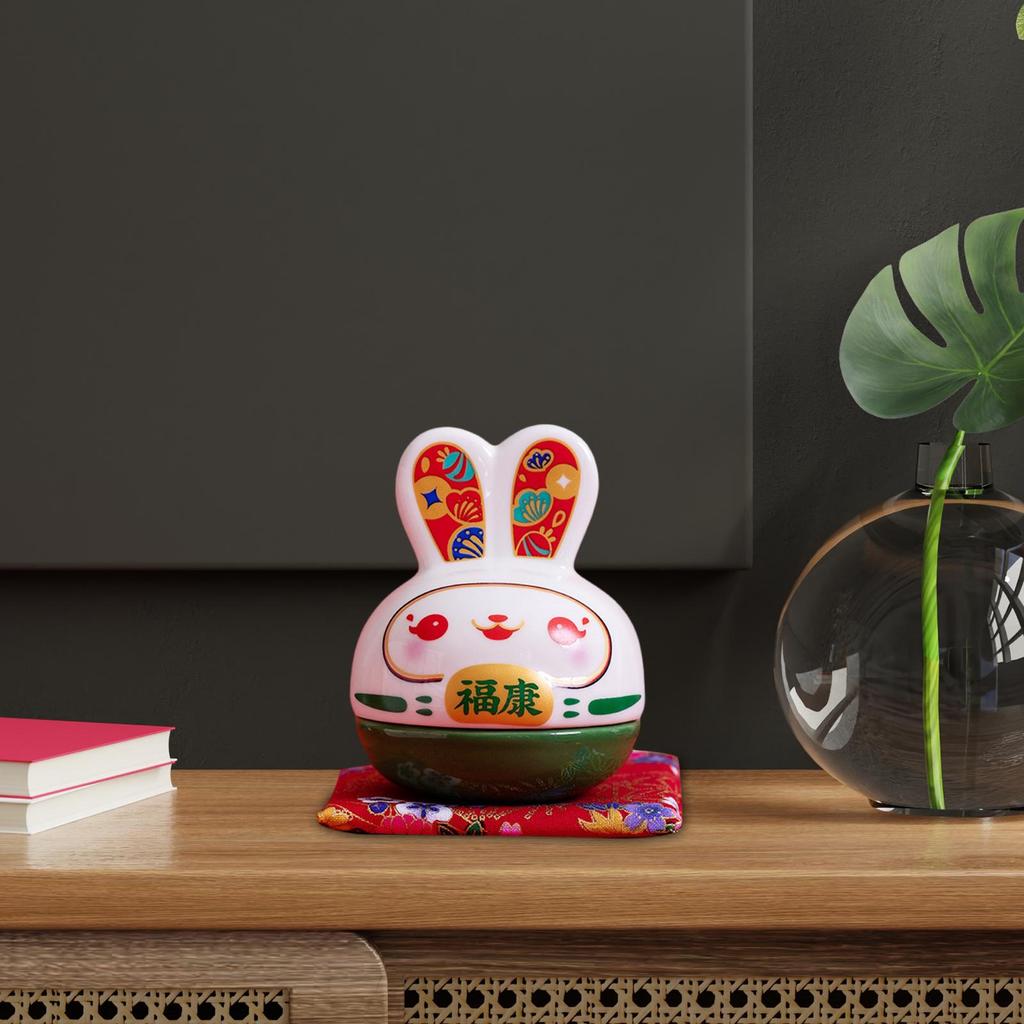 Rabbit Figurine Piggy Bank Saving Pot Jar Exquisite Decorative Container Small