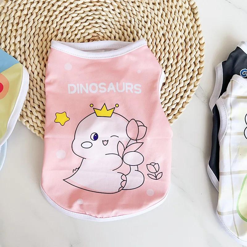 Cute Cartoon Print Dog Vest Thin Breathable Pet Clothes for Small Dogs And Cats Spring Summer Wear - Pet Dog Clothes