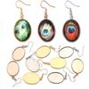 6pcs/Lot Oval Stainless Steel Earring Base Oval Cabochon Base Setting Diy Earring Hooks Findings Tray Blank DIY Jewelry Making