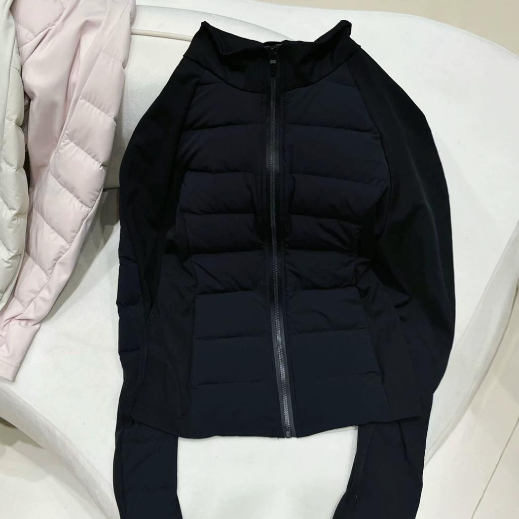 White duck down small waist light and slim outdoor sports ribs down jacket short women's yoga jacket