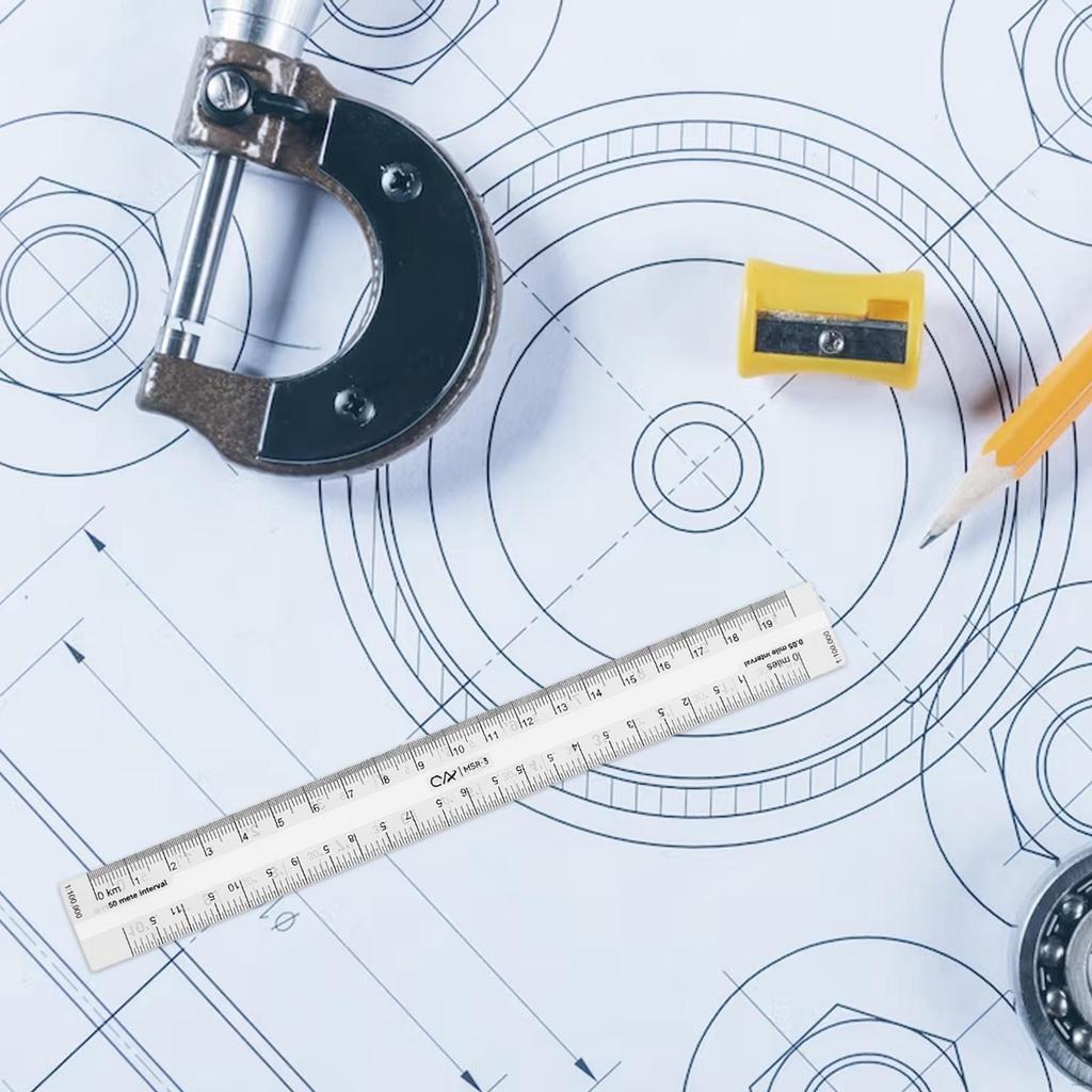 Acrylic Clear Ruler Accurate Educational 1:24000 Reading Portable Learning Maptool for Utm, Usng,