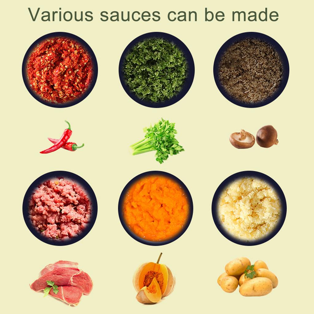 Elektrischer Knoblauchhacker Kabellos Tragbar Multifunktional Abnehmbar Mini-Lebensmittelhacker für Ingwer Zwiebel